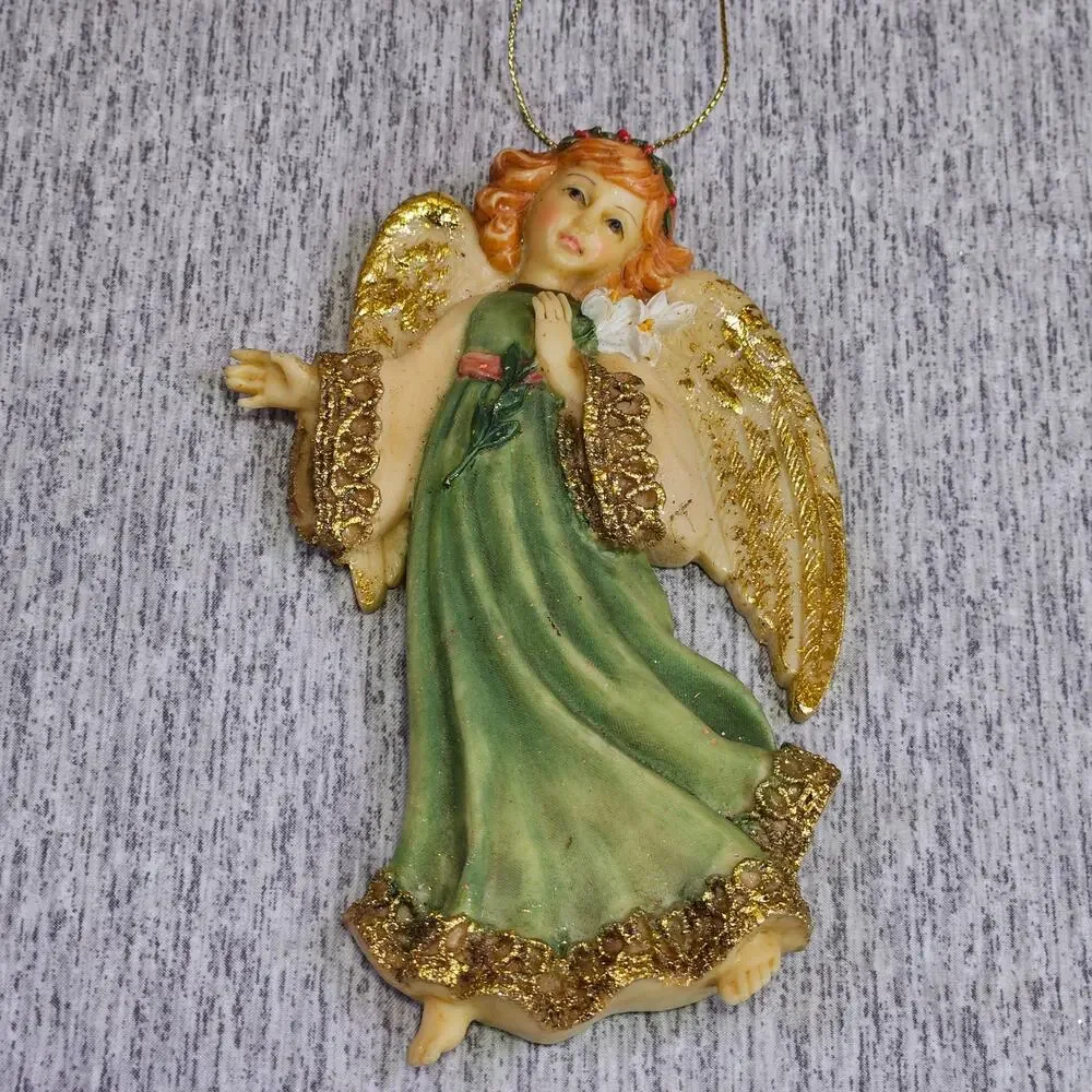 VTG Christmas Tree Ornament Angel of God Religious Guardian Angel Prayer 90s